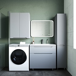 Style Line Тумба с раковиной Марелла 80 Люкс Plus антискрейтч серая матовая – фотография-2